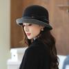 Wool Bucket Hat Basin Hat Elegant Dome Autumn and Winter Hat Hat, Women's High-end Beret, Top Hat