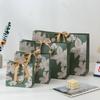 Green Printing Floral Bird with Ribbon Gift Bag Creative Packaging Bag Gift