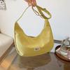 Solid Color Foreign Style Small Fresh Casual Women's Bag 2024 Spring New Shoulder Messenger Bag Simple Dumpling Bag Women's Bag