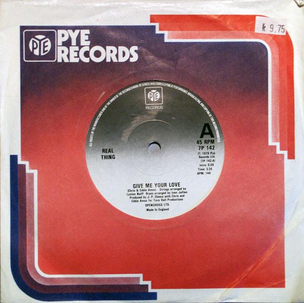 7-дюймовая пластинка REAL THING Give Me Your Love 7P142 Pye Records 1979 UK SoulFunk Б/у