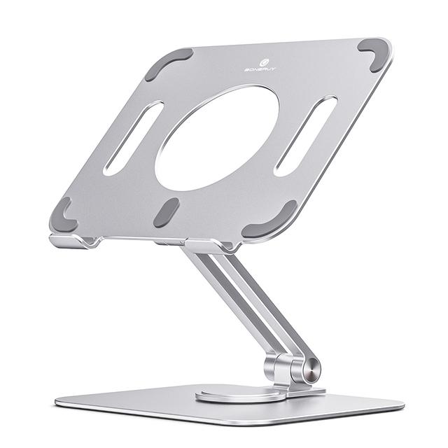 Tablet Stand Desk Riser 360 Rotation Multi -Angle /Height Adjustable Foldable Holder Dock For 5 -13 .9 Inch Phone Ipad Tablet Laptop