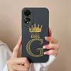 Phone Case For Oppo Reno10 Pro 6 7 8 Pro+ Lite Fashion Cover Crown Letters Phone Bags Camera Protection Matte Soft Silicone Shockproof For Oppo Bumper