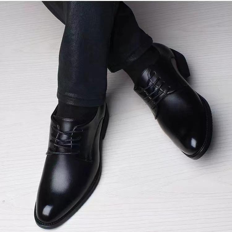 Spring Autumn British Casual Shoes Business Leather Footwearmen'S Fashion Shoes In Suits Comfortable Height Increasing Male Shoe