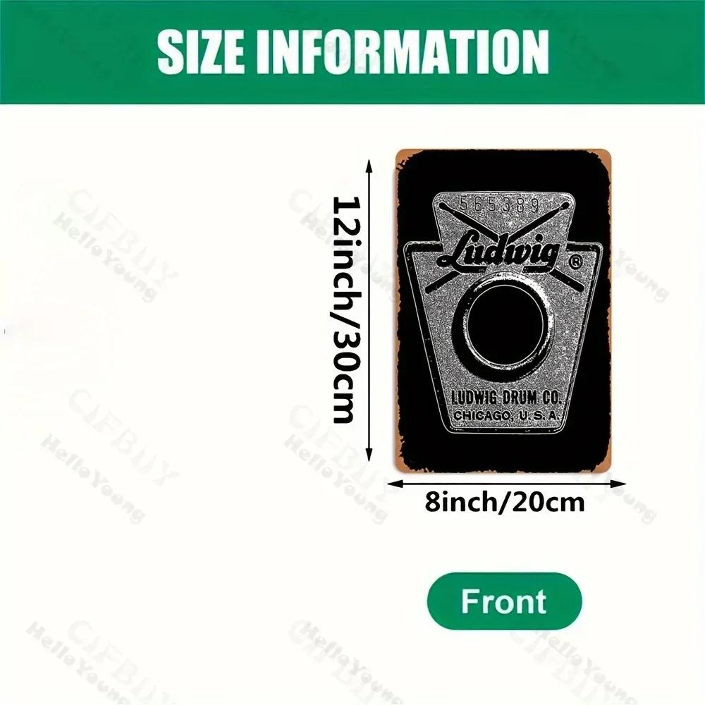 Ludwig Snare Drum Vintage Metal Poster, Rust Resistant Aluminum Sign.Ideal for Home Decor, Easy To Hang. A Gift for Music Lovers