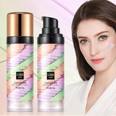 3 Цветной изолирующий крем Крем-основа для макияжа лица 40 г Стойкое увлажнение Водонепроницаемый Контролирующий жир Нежное увлажнение и осветление тона кожи