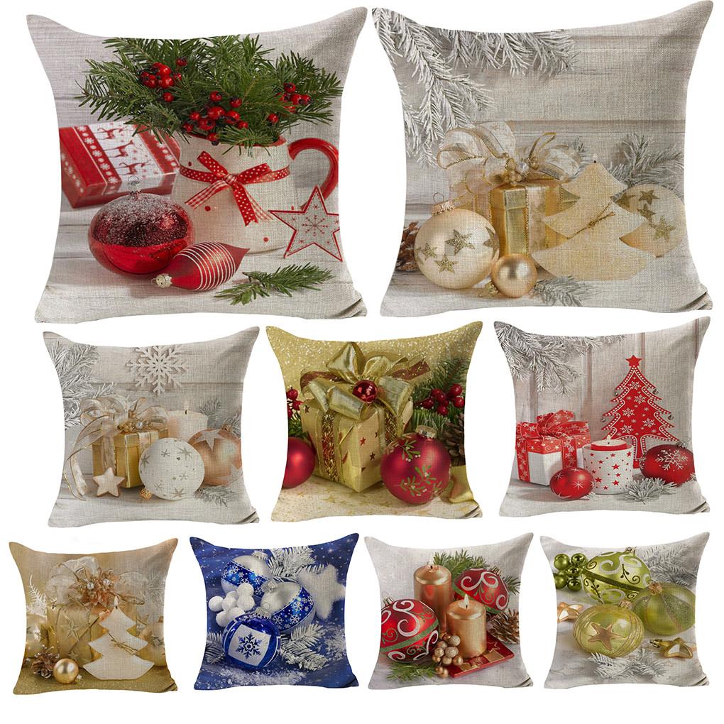 Christmas Pillow Cover Home Decor Sofa Waist Cushion Cover Pillowcase 45x45cm