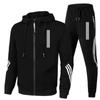 Triple Slant Hoodie Jacket Sport Zipper Tracksuits Sports Jogging Male Fitness Clothing2024 Men's Hoodies+Pants Two Piece Sets
