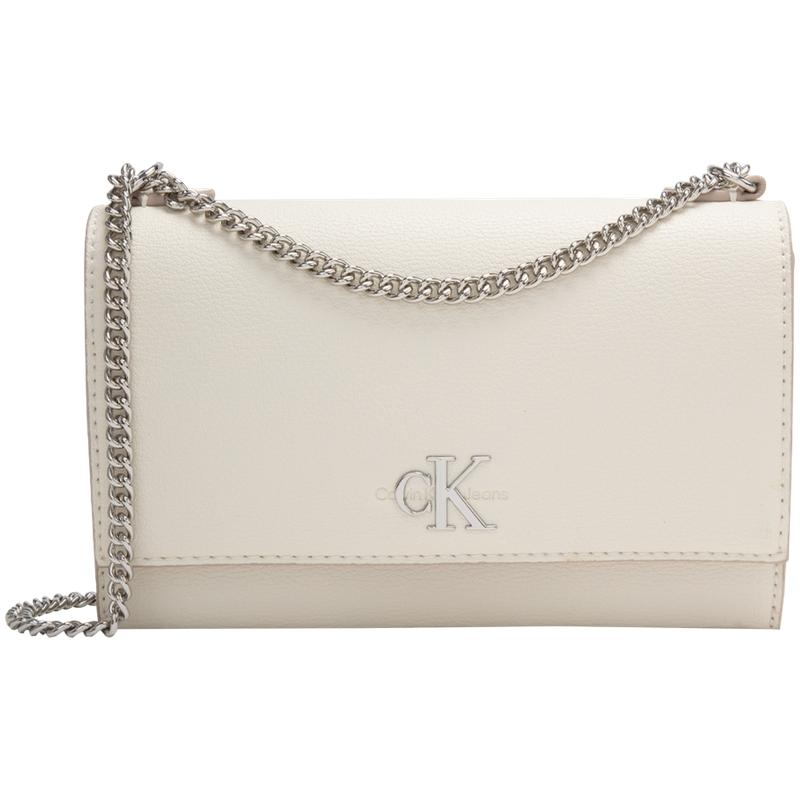 New CALVIN KLEIN Synthetic Material Crossbody Bag, Shoulder Bag Medium Size Women's Chalk White DH2806-67U