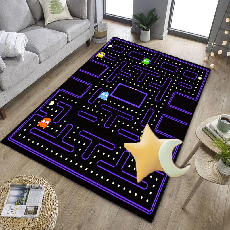 Pac game Adventure Office Rug Chair Mat, Game Carpet, Suitable for Front Door, Bedroom, Living Room, Desk, Holiday Gift