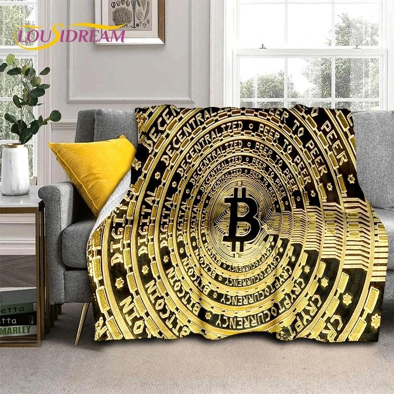 Bitcoin 3D Virtual Currency NFT Blanket,Soft Throw Blanket for Home Bedroom Bed Sofa Picnic Travel Office Cover Blanket Kid gift