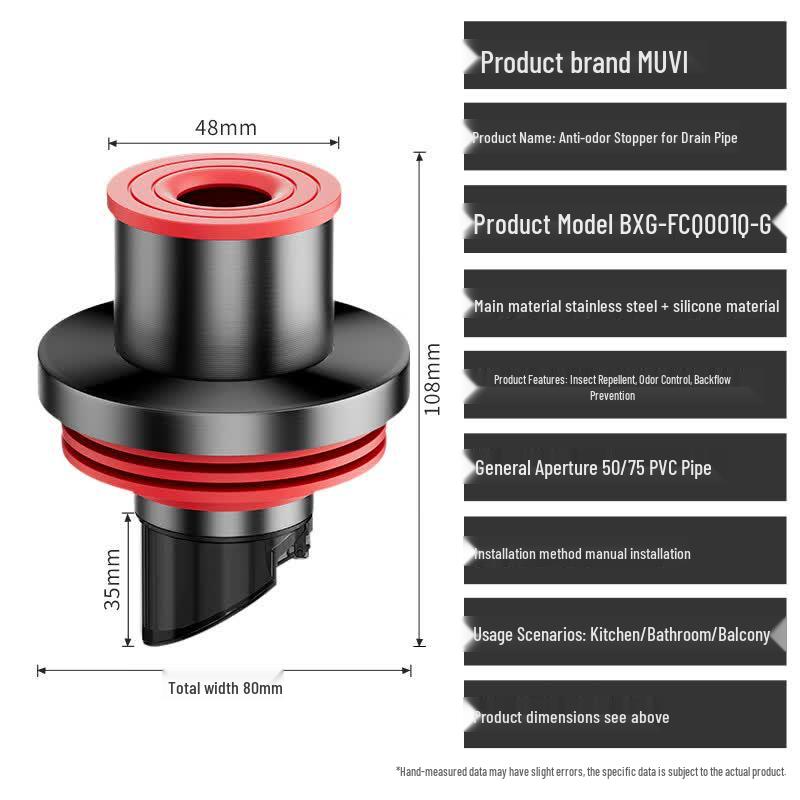 Muvi Universal Drain Anti-Odor & Anti-Backflow Plug