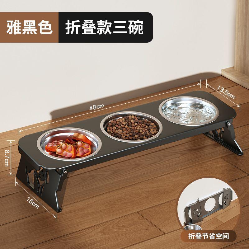Foldable Stainless Steel Cats Feeder Anti-spill Multi-combination Pet Bowl Protect Neck Dogs Food Drinking Bowl Pets Accessories