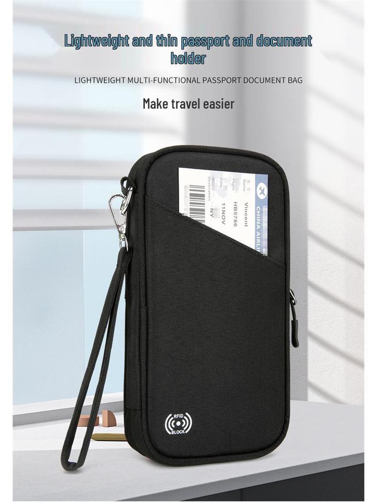 Lightweight Anti-Theft Passport and Travel Wallet with Large Capacity and Multi-Function Storage