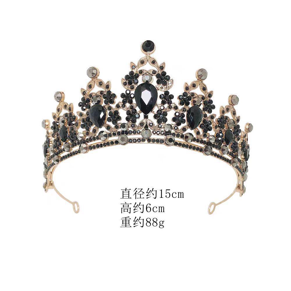 Birthday Crown Baroque Premium Muse Hepburn Style Wedding Bride Black Crown Headgear Princess Hair Accessories