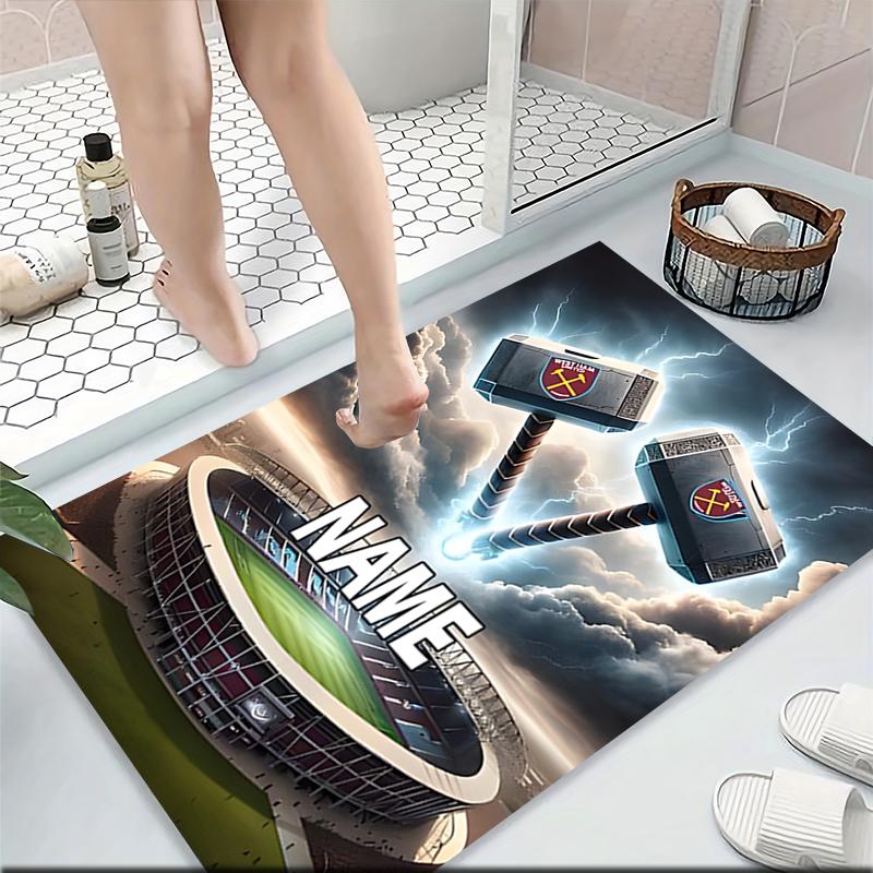 Custom Name Olympiacos FC Crest Carpet Rug Customizable Soft Washable Anti-Slip Home Living Room Sofa Mats Personalized Rug. 0909227
