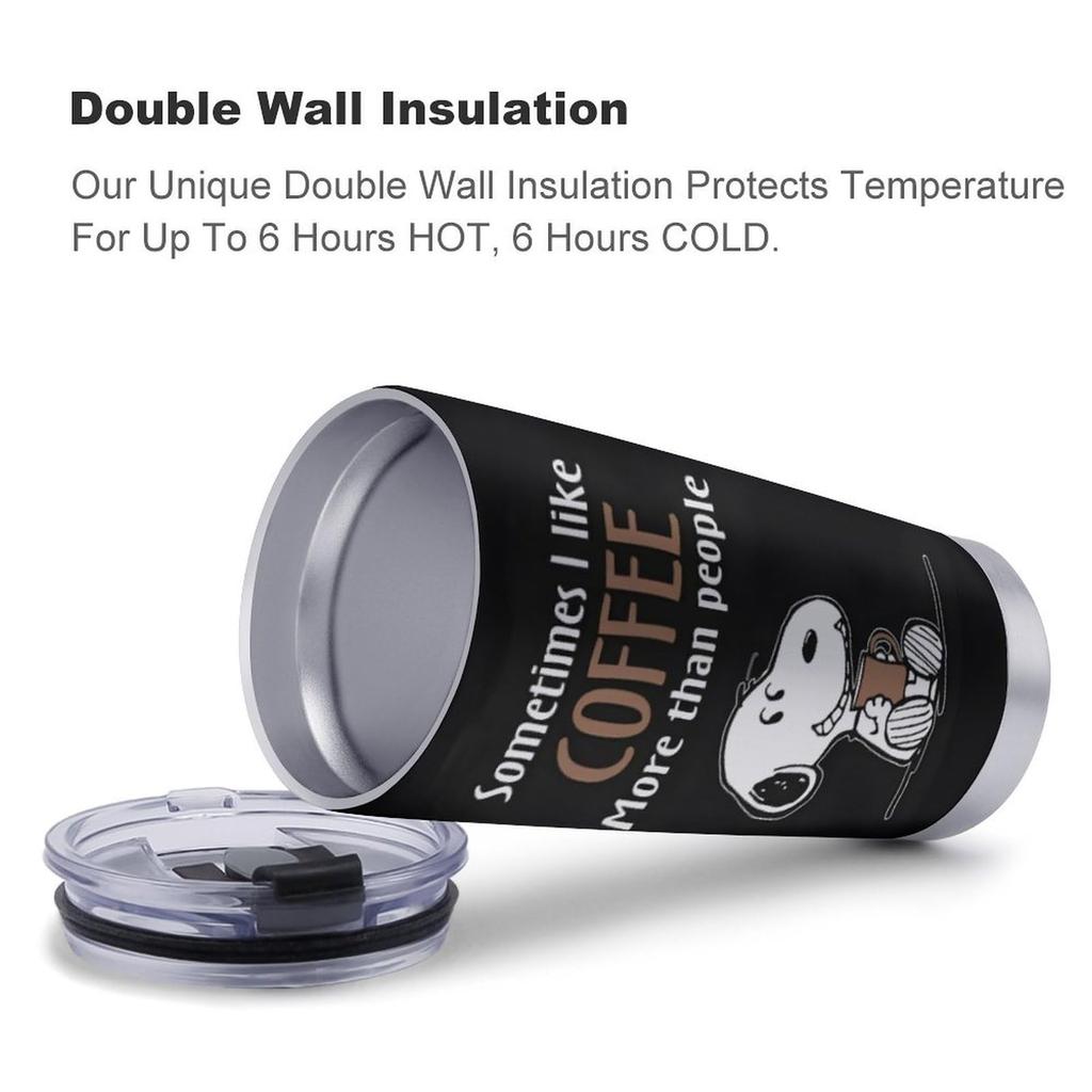 Snoopy Tumbler, Mug, Coffee Cup, Convenience Store Cup, Insulated, Insulated, Water Bottle, Direct Drinking, Stainless Steel, with Lid, Portable,