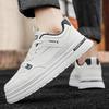 Низкие повседневные белые туфли на плоской подошве, износостойкие спортивные модные туфли, молодежная новая корейская версия, на толстой подошве, увеличивающие рост, мужские туфли