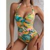 Women's One-Piece Fashion Sexy Print Bikini Beach Swimsuit (With Chest Pad No Steel Bracket)