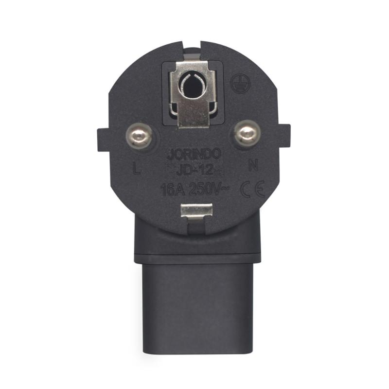 Адаптер питания EU на IEC320 C13, Штекер AC EU Male на IEC320 C13 Female, EU(4.8mm) Переходник с 2-контактной вилки на PDU/UPS, 16А 250В