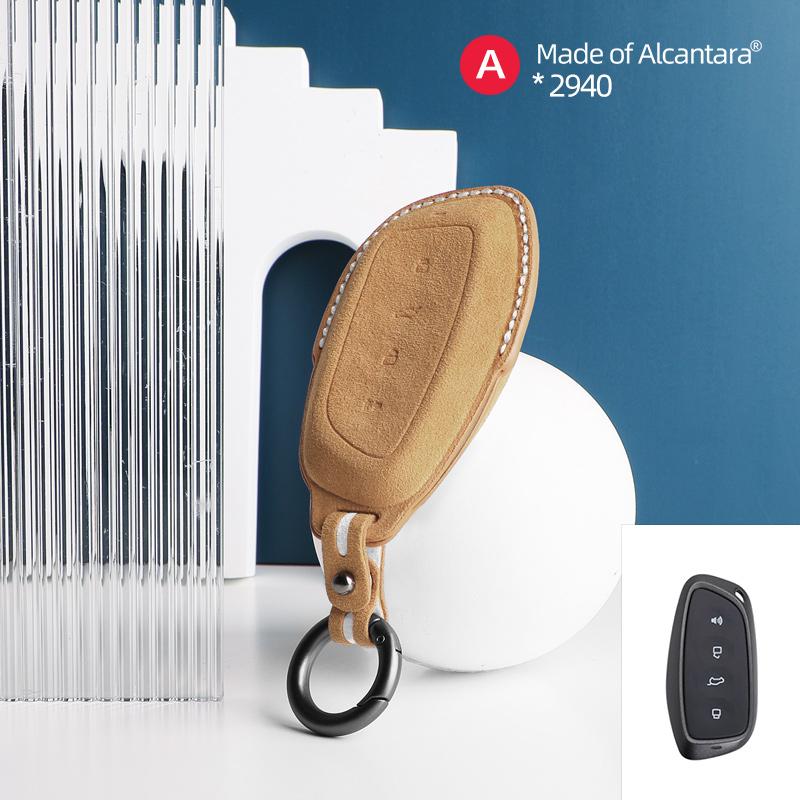 Чехол для автомобильного ключа для Haval DARGO XY H-DOG H6 M6 F7 2023 2024 Alcantara Smart Remote Keyless Cover Shell Protector Accessories