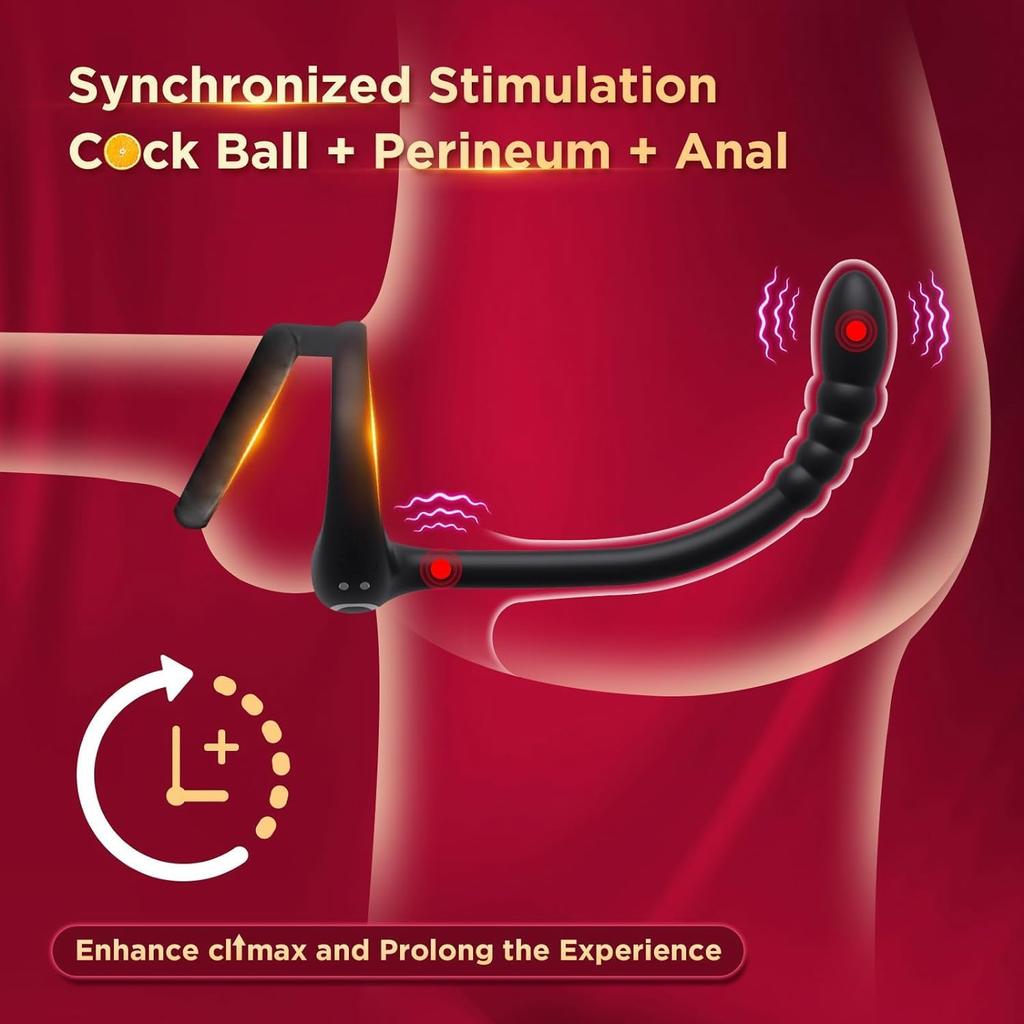 Кольцо для пениса, вибратор простаты, приложение, беспроводной, 10 режимов, массаж яичек, анальная пробка, кольцо для пениса, мужской мастурбатор, секс-игрушки для мужчин