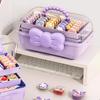 Hair Accessories Storage Box with Handle Large Capacity 3 Layers Design Dustproof Organizer Box Jewelry Hair Clips Container