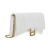 Balenciaga Hourglass Distressed Gold Hardware Adjustable Chain Strap Crocodile Embossed Calfskin Shoulder Crossbody Wallet 6560501LRGM9001