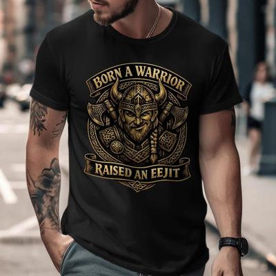 Funny Irish Viking Warrior Men T Shirts Norse Mythology Cotton Tops