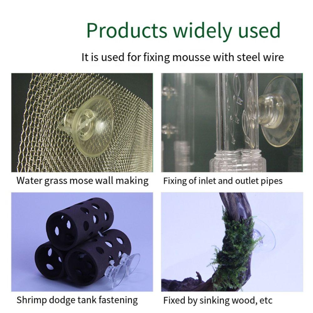 4/8/20Pcs Strong Suction Aquarium Suction Cups Set Adjustable Cable Ties Plants Binding Fish Tank Suction Hooks Transparent