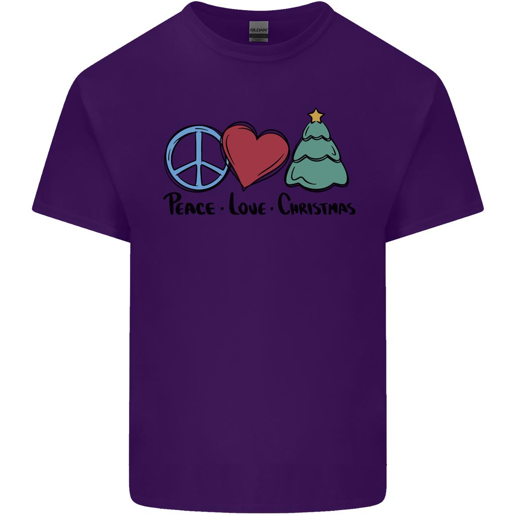 Peace Love Christmas Xmas Unisexs Light Cotton TShirt