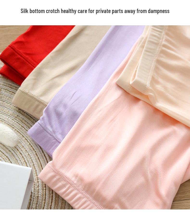 Tangge Women's Mid-Waist Mulberry Silk Boxer Briefs - Comfortable Silk Base Layer Panties
