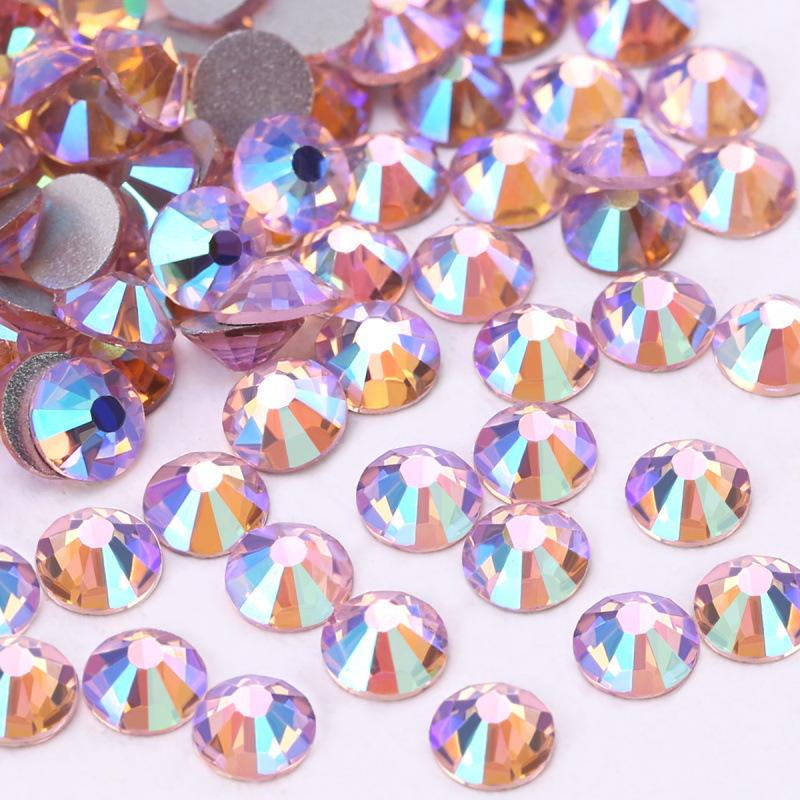 Pujiang Crystal Rhinestone Glass Flat Bottom Diamond Clothing Accessories Round Nail Drill Diy Stud Earrings Bag Sticker Drill