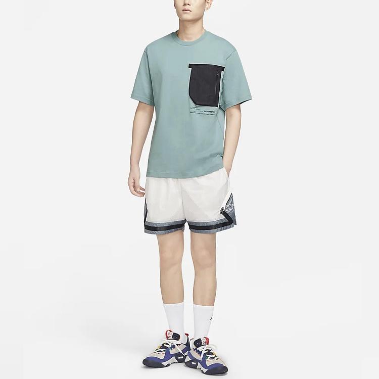 Air Jordan 23 Engineered Colorblock Pocket Round Neck Casual Short Sleeve Gray Black Men's DM1389-041