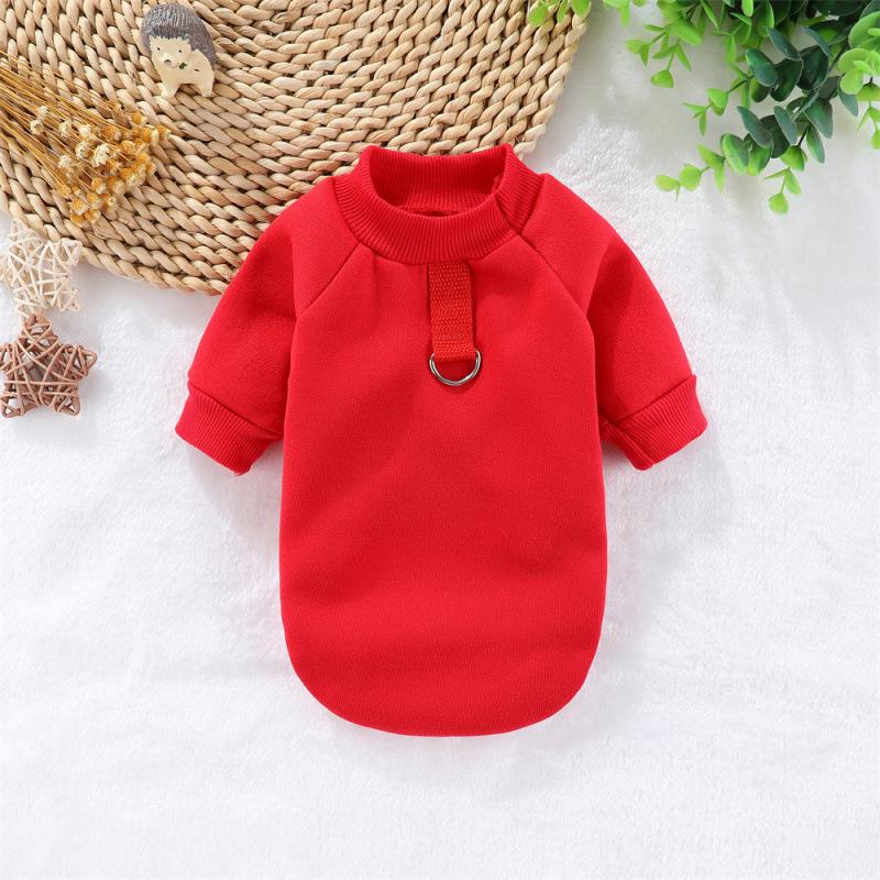 Флисовый двухлапый свитшот для кошек и собак - Совместим со шлейкой, Без капюшона, Одежда на осень/зиму