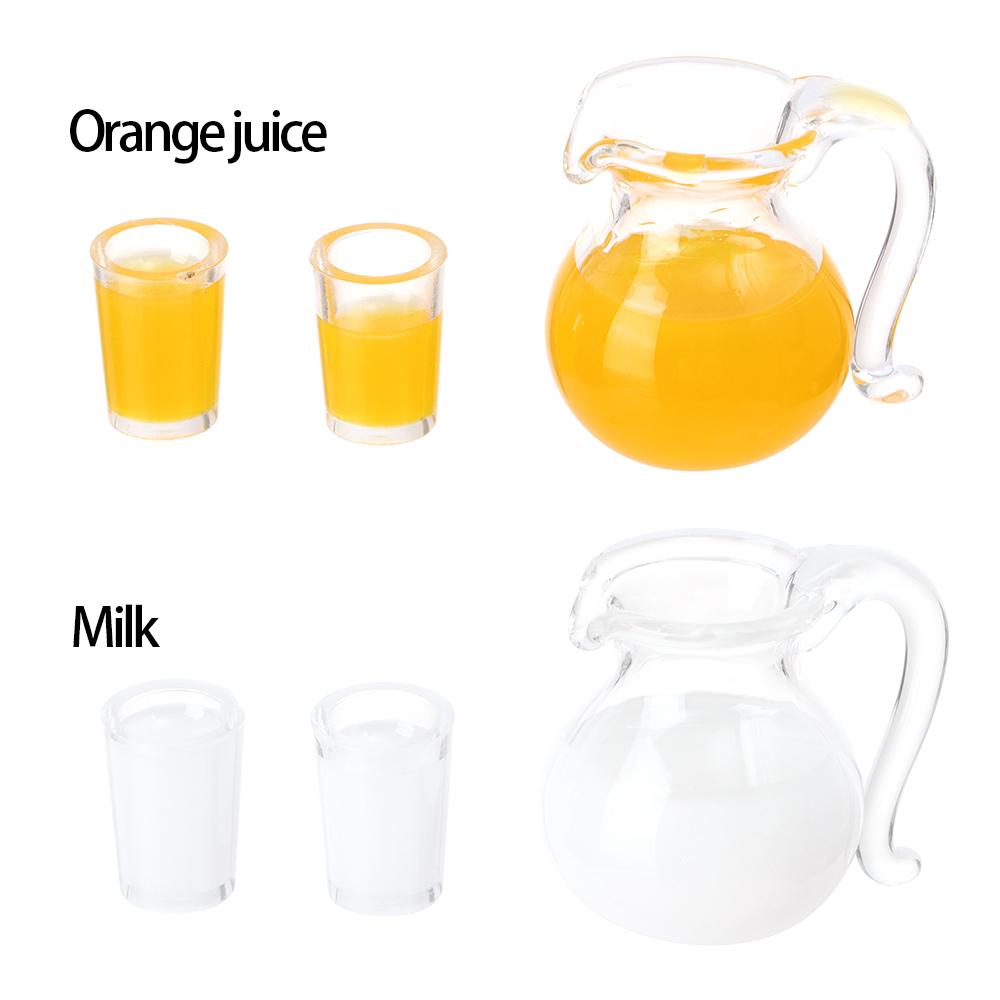 Toys Lemon Water Orange Juice Coffee Milk Miniature Drinks Jug Cup Drinking Model Doll Accessories