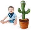 WOVTE Dancing Cactus Toy with Adjustable LED Recording Perfect for and Christmas Ages Singing, Moving, Volume, Lights, Function, Children's Day,