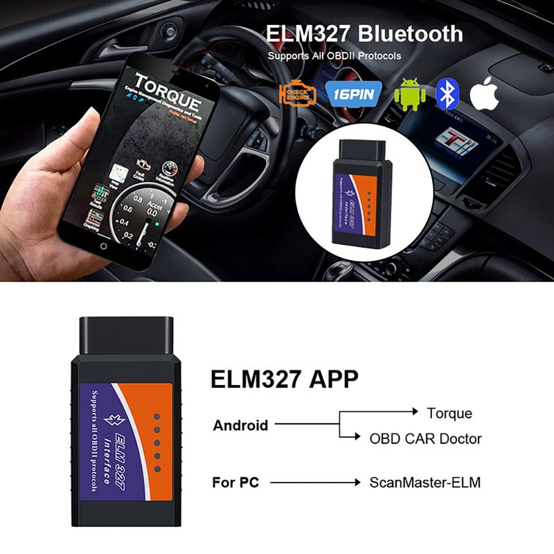V1.5 V2.1 OBD ELM327 Bluetooth OBDII CAN BUS Проверка двигателя Автомобильный Диагностический Сканер Инструмент Интерфейсный Адаптер Для Android ПК IOS