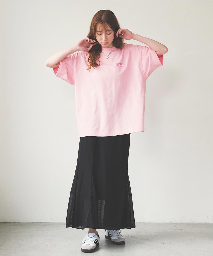 Milkfed Casual MELT BAR WIDE TEE In Pink Women's S/S