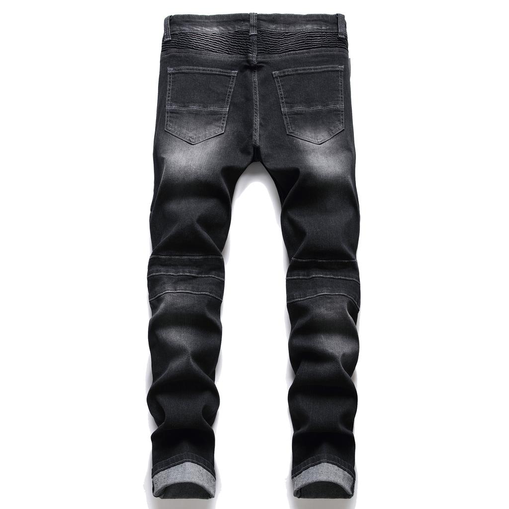 2024 Европейские и Американские Новые Мужские Джинсы С Рваными Дырами, Персонализированная Ностальгия, Украшение Молнии, Мужские Джинсы