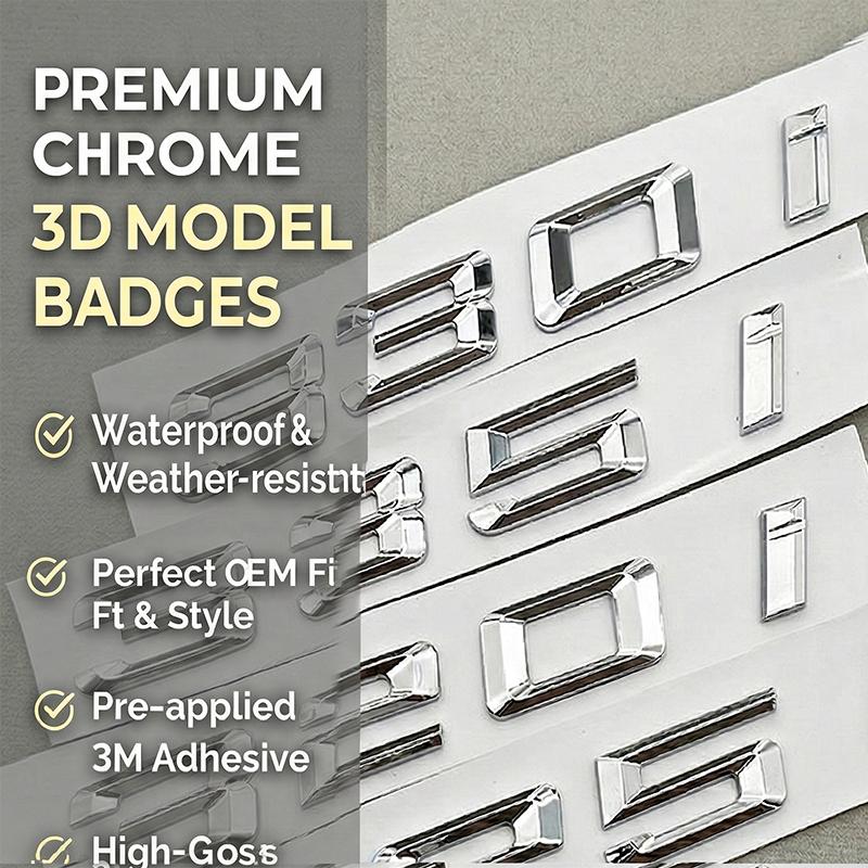 Chrome Trunk Letters Emblem for BMW 3 Series E46 E90 E91 F30 G20 320i 325i 330i 335i Badge Logo Sticker Car Styling Accessories