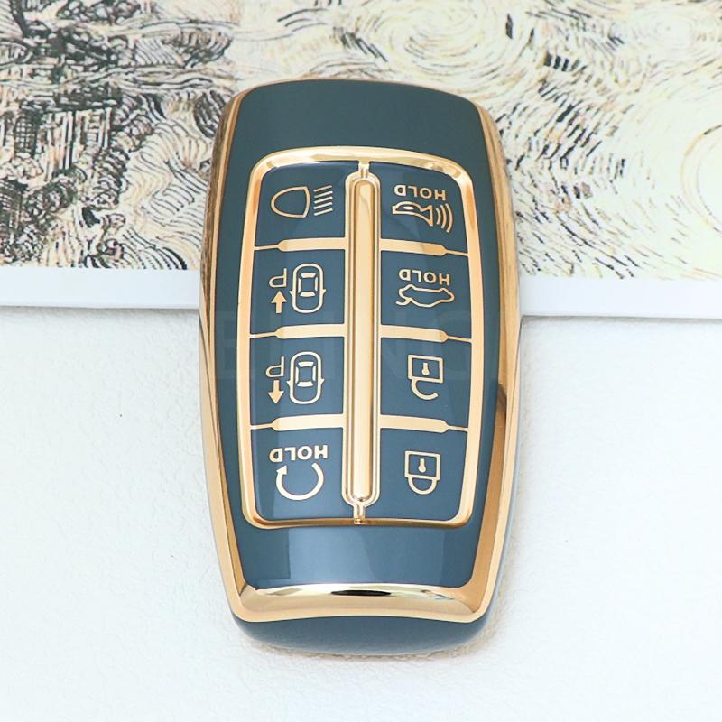 TPU 8 Кнопок Чехол-Кейс для Ключа Автомобиля Для Hyundai Genesis G80 GV70 GV80 2019 2020 2021 2022 Держатель Пульта Дистанционного Управления Автоаксессуары