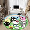 1pc Adorable Sanrio Family Printed Office Chair Carpet Round Rug Under The Table, Perfect for Living Room, Bedroom, Kitchen, Non-slip Floor Mat
