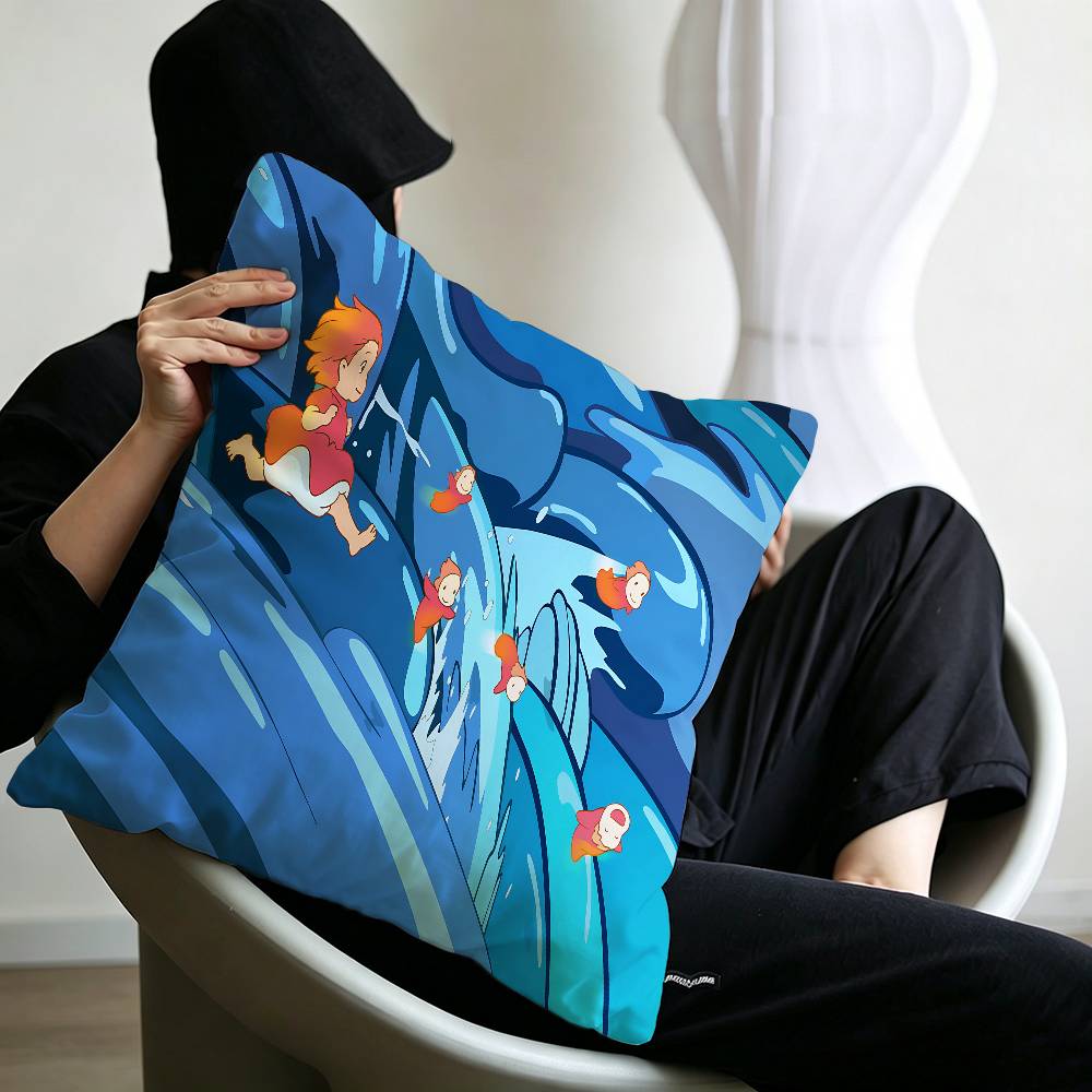Cute PPonyo Movie on The Cliff Pillow Cushion Cover Pillowcase Living Room Sofa Home Decor Customized