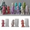 Flexible Silicone Mold Santa Claus Shaped Candle Molds Scented Aromatherapy Making Mould Handmade Ornament Mould