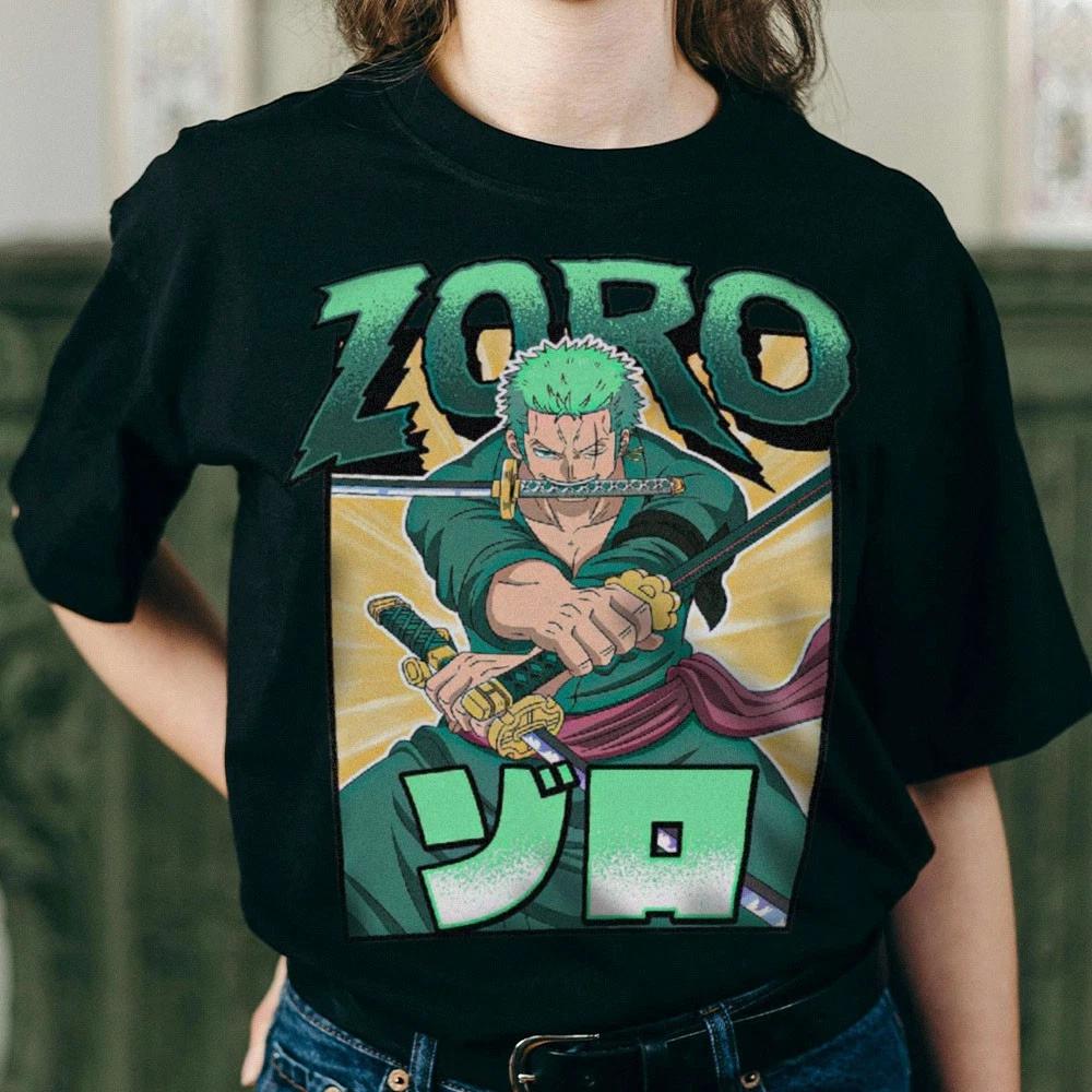 One Piece Roronoa Zoro ThreeSword Style Adult TShirt Black Officially Li