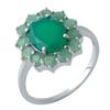 Серебряное кольцо с натуральным изумрудом 4.084ct, вес изделия 3,75 гр (1990124)