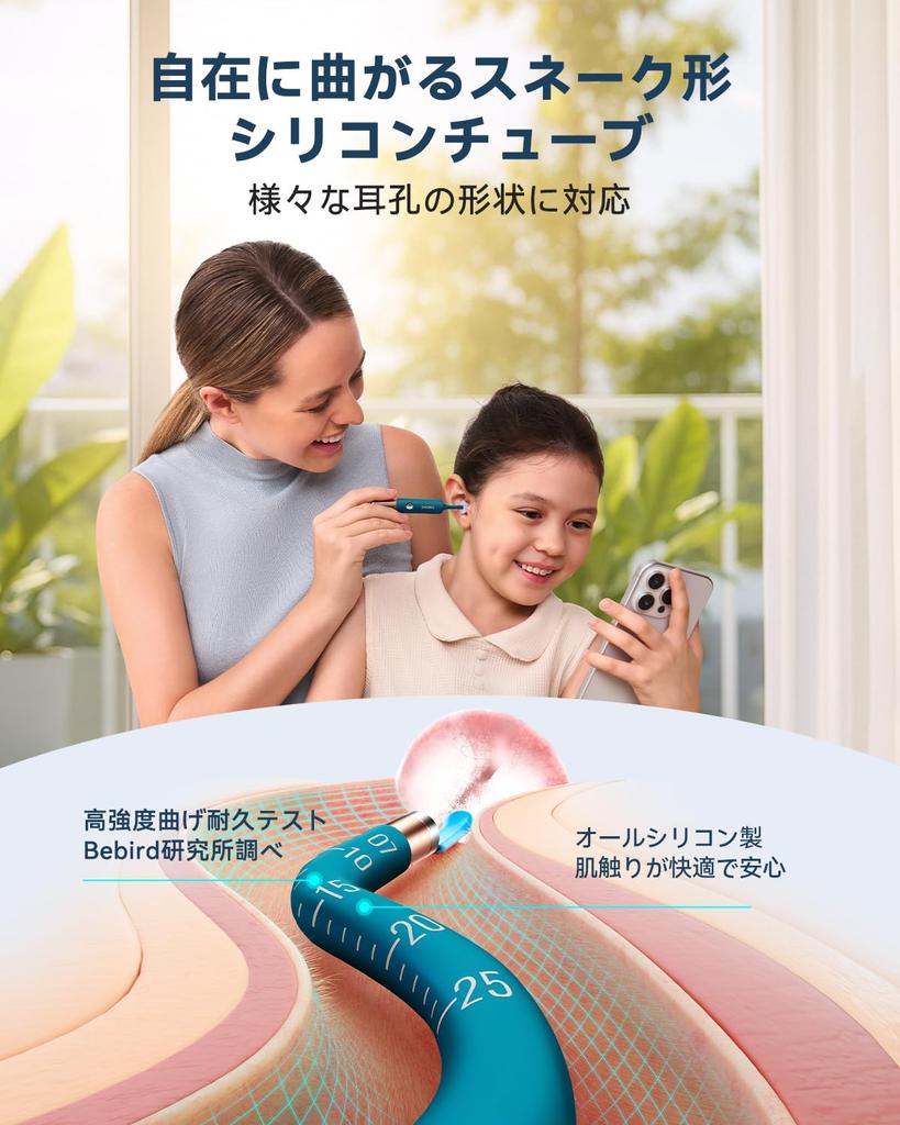 Bebird 2026 Модель Камера-ушной зонд Новое Поколение 5G Версия 2K Видео В комплекте Запатентованный пинцет Линза Ушная сера Ушная камера Семейный набор на 5 Подарочная идея