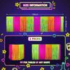 Mega-L Светящиеся в темноте party supplies, 2 упаковки Неоновые party decorations Флуоресцентные Макарон Оранжевый, Желтый и Фуксия Волнистая Металлическая Фольгированная бахрома