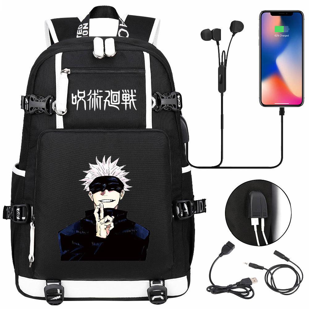 Рюкзак с USB-наушниками с принтом Jujutsu Kaisen