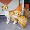 25 см Реалистичная Мягкая Игрушка Сиамский Кот Плюшевая Игрушка Симуляция Американской Короткошерстной Милый Кот Игрушки для Питомцев Реалистичный Декор для Дома Подарок на День Рождения Ребенок